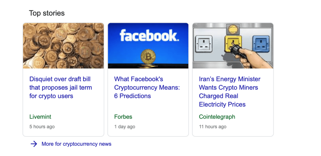 Google Top Stories Crypto