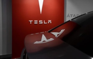 Tesla shares up