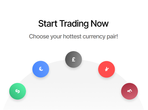 Invistro Forex trading banner inviting users to start trading their preferred currency pairs